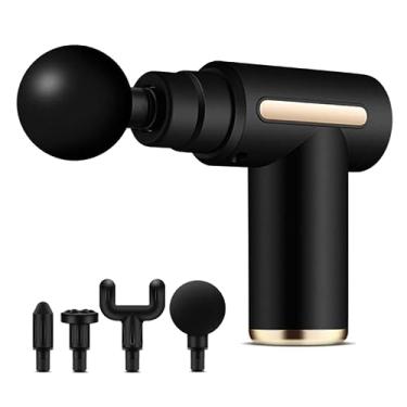 Imagem de Mini controle lcd arma de massagem profunda massageador muscular dor corporal pescoço massagem exercício relaxamento emagrecimento moldar alívio da dor… (Preto)