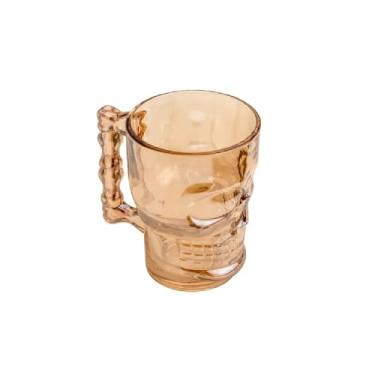 Imagem de Caneca de Vidro Chopp Caveira Amarela 500ml Presente