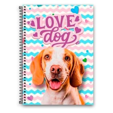 Imagem de Caderno Love Dog Rosa 10 Matérias 140 Folhas - Macrozão