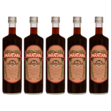 Imagem de Kit 5 Cachaças Caramelada Paratiana 700 ml Artesanal Premium Premiada Paraty Destilada Presente Natal Drink Pinga Envelhecida Premium