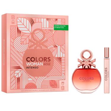 Imagem de Benetton Kit United Perfume Feminino Colors Woman Rose Intenso Eau De Parfum + Travel Size Kit