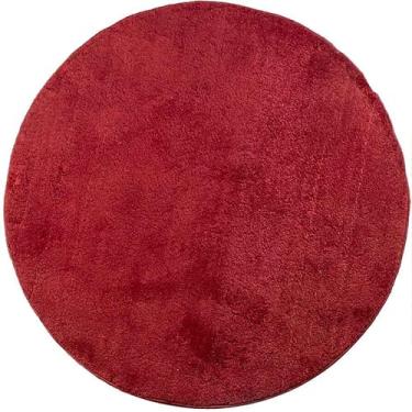 Imagem de Tapete Redondo 1,20m Quarto Sala Escritório Pelo Macio. (Cereja)