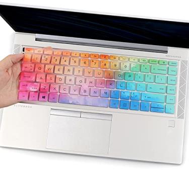 Imagem de Capa de teclado para notebook HP EliteBook 840 G7 G8 14 polegadas 2022 2021, HP EliteBook 845 G7 G8 14 polegadas, modelo de laptop, capa de teclado dos EUA - colorida