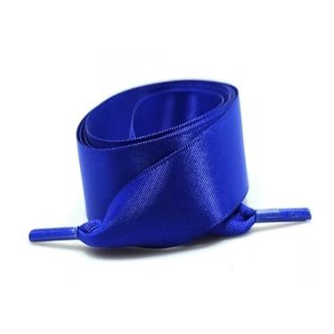 Imagem de Silk Satin Shoelaces Width Ribbon Flat Laces Women Boots Sneakers Shoelace Shoe Accessories (Color : Royal blue, Size : 120cm)