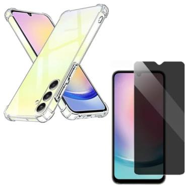 Imagem de Capa Capinha Anti Impacto + Película Privacidade Compatível Com Samsung Galaxy A25 - (Bluepink)