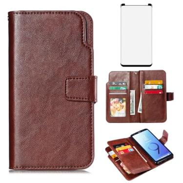 Imagem de Asuwish Capa carteira para Samsung Galaxy S9 Plus com protetor de tela de vidro temperado flip porta-cartão de crédito com suporte para bolso fólio celular S9+ 9S 9+ S 9 9plus S9plus feminino