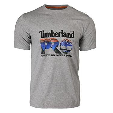 Imagem de Timberland PRO Camiseta masculina de manga curta com logotipo A6EYK Core Chest - 3X-Grande Regular - Cinza Médio Urze