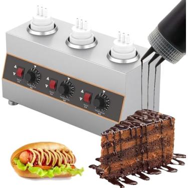 Imagem de Aquecedor elétrico de molho de queijo, aquecedor comercial de molho de comida de 480 W, dispensador de aquecedor de molho multifuncional, máquina aquecedora de líquido de chocolate para gelé