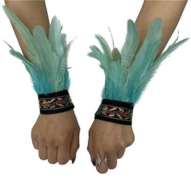 Imagem de Pulseiras de penas, 1 par de algemas de pulso de penas, pulseiras de tapa de penas, decoração de pulseira, fantasia, festa à fantasia/432