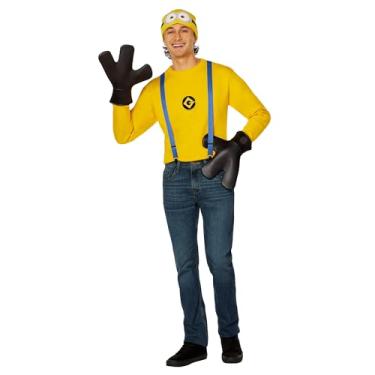 Imagem de Spirit Halloween Kit de fantasia de Bob adulto Minions | Oficialmente licenciado | Roupa de Minions | Fantasia fácil