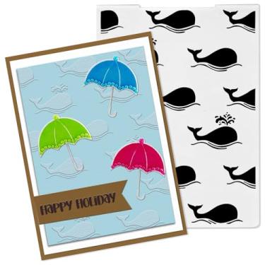 Imagem de Pastas de plástico em relevo de fundo de baleia para fazer cartões, fundo de animais marinhos, scrapbooking, modelo de álbum de fotos, papel de cartão, feito à mão, faça você mesmo, moldes para