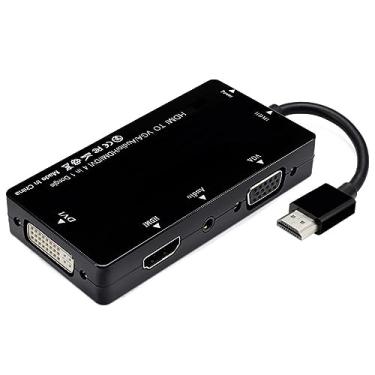 Imagem de chenyang Adaptador HDMI para VGA, áudio e HDMI e DVI 4 em 1, conversor divisor multiportas para projetor de monitor de PC PS3 HDTV
