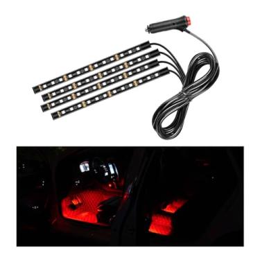 Imagem de Ohleats Fita de LED para carro, 48 luzes LED RGB para ambientes interiores automotivos, isqueiro sob o painel, luz noturna ambiente, kit de iluminação de lâmpada interna, acessórios para carro