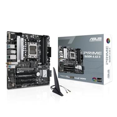 Imagem de ASUS Prime B650M-A AX II AMD B650 AM5 Ryzen™ Desktop 9000 8000 e 7000 Micro-ATX mATX Placa-mãe, DDR5, PCIe 5.0 M.2, LAN de 2,5 GB, Wi-Fi 6, DisplayPort, HDMI®, USB 3.2, USB 3.2 Type-C®, BIOS