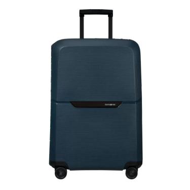 Imagem de Mala Média Magnum Eco Samsonite Polipropileno Cadeado Tsa 4 Rodas Duplas Giro 360 Azul Marinho M