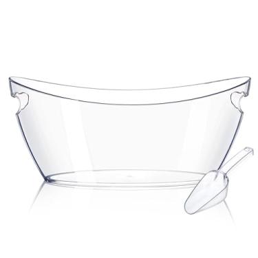 Imagem de Barafat Baldes de gelo para festas (5,5 L) e concha de balde de gelo, balde de champanhe de acrílico transparente, banheira de bebidas para bar de coquetel, vinho, cerveja, refrigerante