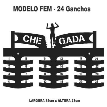 Imagem de Porta Medalhas Corrida Chegada 18 - 24 - 36 - 48 Ganchos MDF Vazado