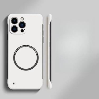 Imagem de Capa de telefone magnética rígida sem moldura para iPhone 15 14 13 12 11 Pro Max Plus Ultra Thin Cover, I, para iPhone 3GS