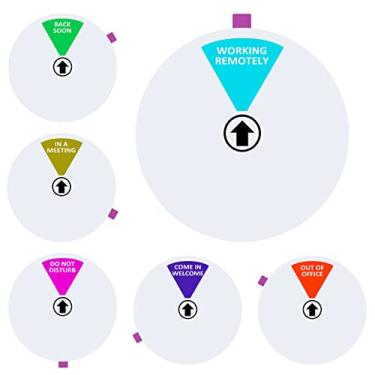 Imagem de Placa de porta de escritório, 15 cm, não perturbe, seja bem-vindo, volte em breve, em uma reunião, fora do escritório, sinal de trabalho remoto, placa magnética para sala de escritório, sala de