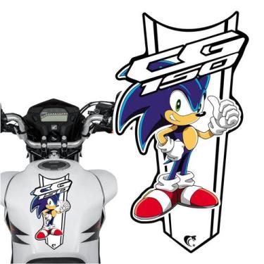 Imagem de Adesivo Faixa Gravata sem resina Moto CG 150/160 Sonic Branco - Teu Ad