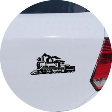 Imagem de Adesivo de Carro Trenzinho Locomotiva a Vapor - Cor Preto - Melhor Ade