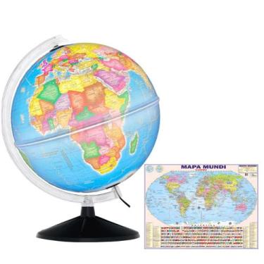 Imagem de Globo Terrestre Político Prisma 30 cm com Lâmpada LED + Mapa Mundi - L