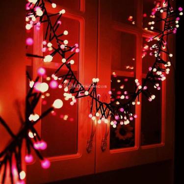 Imagem de Pisca Cordão Varal Lindas Bolinhas 100 Led Vermelho 8 Função Para árvo