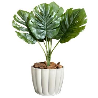 Imagem de Planta Artificial Costela De Adão Com Vaso Cachepot Moranga - PlantaIm