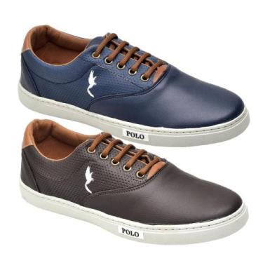 Imagem de Kit 2 Sapatênis Masculino Polo Blu Conforto Leve Dia a Dia, 39, Azul, 