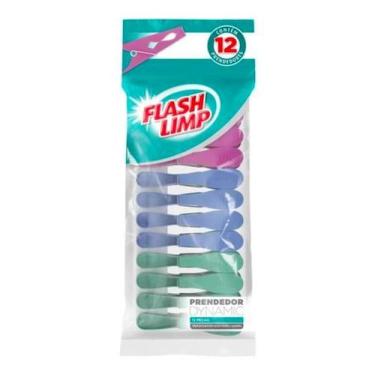 Imagem de Prendedor Dynamic 12 Pc Flashlimp - Vassoura Emborrachada Multiuso 2 E