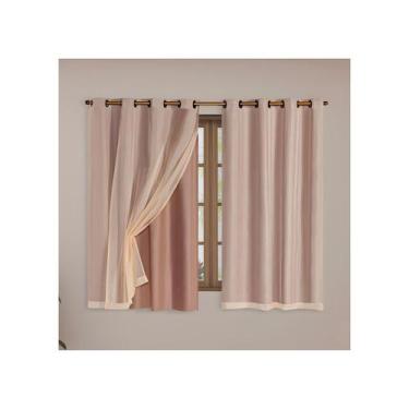 Imagem de Cortina Blackout c/ Voil PVC 100% Boqueia Corta Luz Varão 2m - Mava En