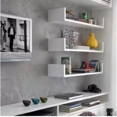 Imagem de Kit 2 Prateleiras U 60cm Nicho MDF Branco Livros Decoração - MVS dos N