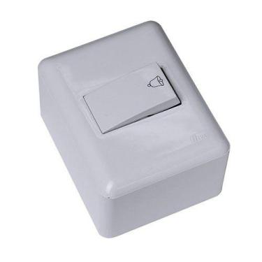 Imagem de Cj pulsador de campainha horizontal sobrepor - blux overlap branco - b