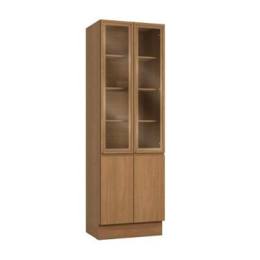 Imagem de Cristaleira 4 portas 70 cm R631 Linha Ciela Kappesberg, Canela