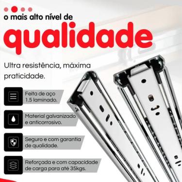 Imagem de Corrediça Gaveta Trilho Telescópico LARGA 600MM (60CM) PAR - FERRAGENS