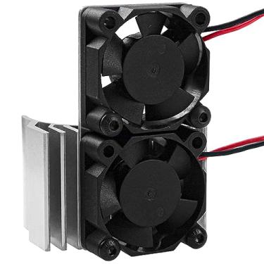 Imagem de Vgoohobby Dissipador de calor do motor RC com ventilador de resfriamento duplo de 5 V para dissipador de calor de motor elétrico de tamanho 550 540 compatível com Traxxas Tamiya Redcat HPI Wltoys HSP Losi RC 1/10 carro caminhão rastreador (prata)