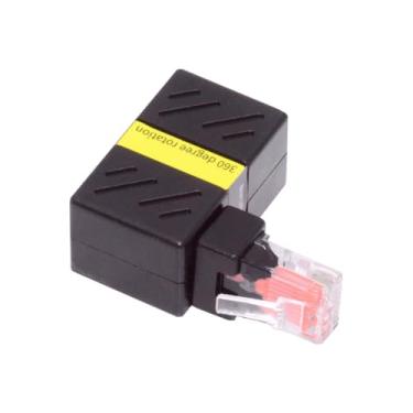 Imagem de NFHK CAT6 UTP macho para fêmea adaptador giratório angular de 360 graus RJ45 8P8C 1000Mbps para rede LAN Ethernet