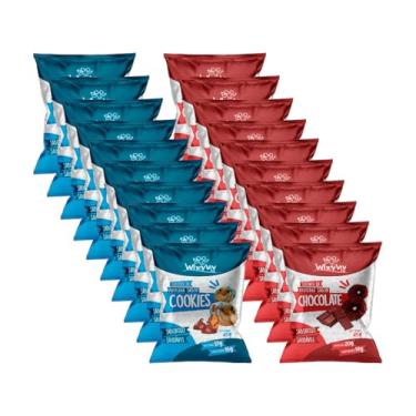 Imagem de Kit Biscoitos Fit Cookies e Chocolate com Whey Protein - WheyViv Fit - Caixa 20 unidades de 45g