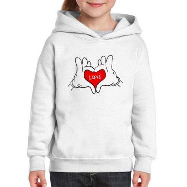 Imagem de Moletom Infantil Love Hands  - Foca na Moda, Branco, 4