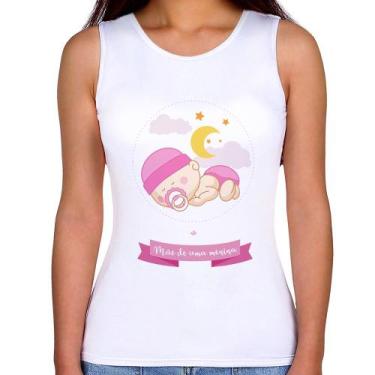 Imagem de Regata Feminina Mãe de uma menina - Foca na Moda, Branco, GG