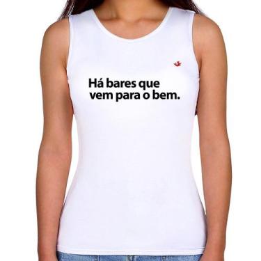 Imagem de Regata Feminina Há bares que vem para o bem - Foca na Moda, Branco, GG