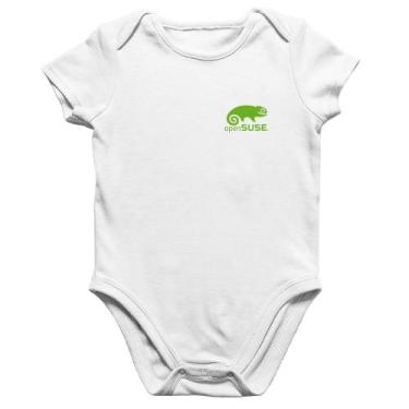 Imagem de Body Bebê Algodão openSUSE Linux - Foca na Moda, Branco, M
