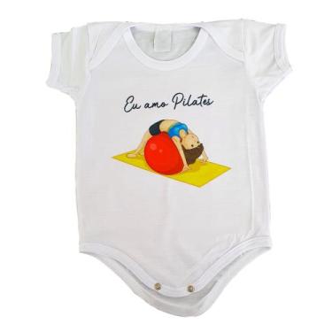 Imagem de Body Baby Branco Roupinha Bebê Eu Amo Pilates - GM Hiraoka, GG