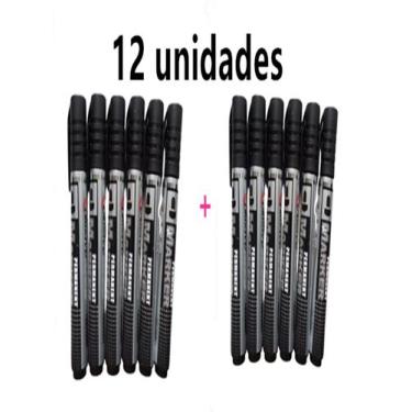 Imagem de 12 unidades Caneta Grossa para marcar permanente -Preta - xtled