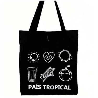 Imagem de Bolsa Ecobag  100% algodão Black Estampa PAÍS TROPICAL - CARIOCA MAIS
