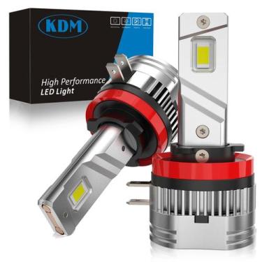 Imagem de Lâmpada de neblina LED KDM H11B 80W 10000lm 6000K branca, pacote com 2