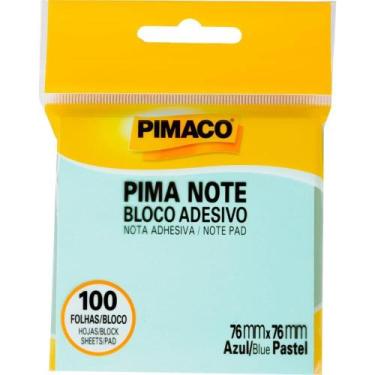 Imagem de Bloco de Recado Autoadesivo Pimanote Azul Pastel 76X76MM 100 Folhas - 
