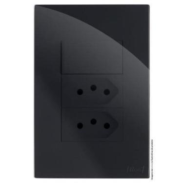 Imagem de Kit Interruptor Simples + Tomada Dupla 10A 4X2 Brg11339-5Bk