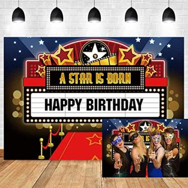 Imagem de OERJU Cenário fotográfico de 3 x 2,4 m, filme, uma estrela, tapete vermelho brilhante, cerimônia noturna, cabine de fotos, decoração de eventos, fantasia vintage, artigos de festa de feliz