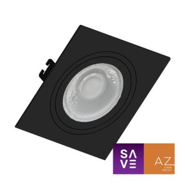 Imagem de Spot Embutir Quadrado Face Plana Dicroica Mr16 Preto - Save Energy